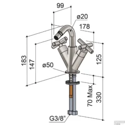 Bidetmengkraan Hotbath Chap 1-hendel 18.3 Cm Chroom -Baden Luxe Verkoop c018cr bidetmengkraan hotbath chap 1 hendel 18.3 cm chroom tech