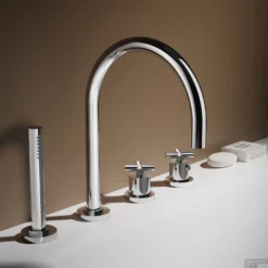 Badrandkraan Hotbath Chap Thermostatisch 2-kruisgreep Chroom