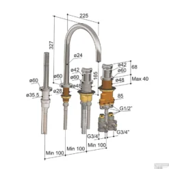 Badrandkraan Hotbath Chap Thermostatisch 2-kruisgreep Chroom -Baden Luxe Verkoop c063cr badrandkraan hotbath chap thermostatisch 2 kruisgreep chroom tech