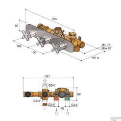 Douchethermostaat Hotbath Chap Inbouw 2 Stopkranen Horizontaal Chroom -Baden Luxe Verkoop c067cr douchethermostaat hotbath chap inbouw 2 stopkranen horizontaal chroom tech