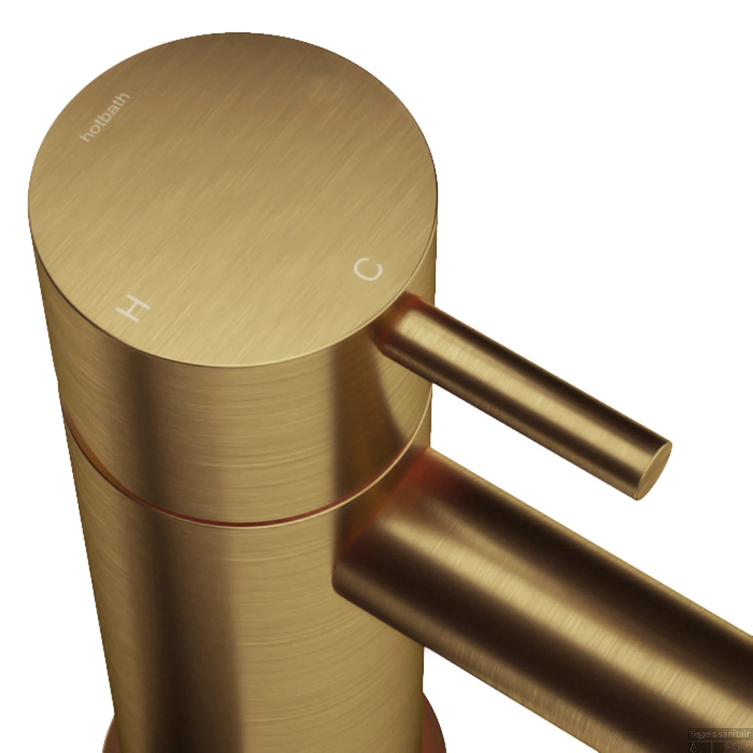 Wastafelmengkraan Hotbath Cobber 1-hendel Recht 28.6 Cm Geborsteld Messing - Afbeelding 2