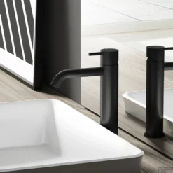 Wastafelmengkraan Hotbath Cobber 1-hendel Gebogen 21.6 Cm Mat Zwart -Baden Luxe Verkoop cb003mcbl wastafelmengkraan hotbath cobber 1 hendel gebogen 21.6 cm mat zwart 2