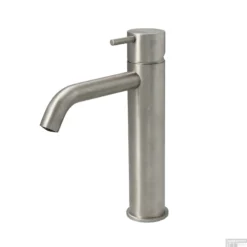 Wastafelmengkraan Hotbath Cobber 1-hendel Gebogen 21.6 Cm Geborsteld Nikkel