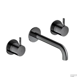 Wastafelmengkraan Hotbath Cobber Inbouw 2-hendel Gebogen 18 Cm Zwart Chroom