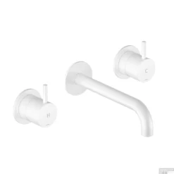 Wastafelmengkraan Hotbath Cobber Inbouw 2-hendel Gebogen 18 Cm Mat Wit