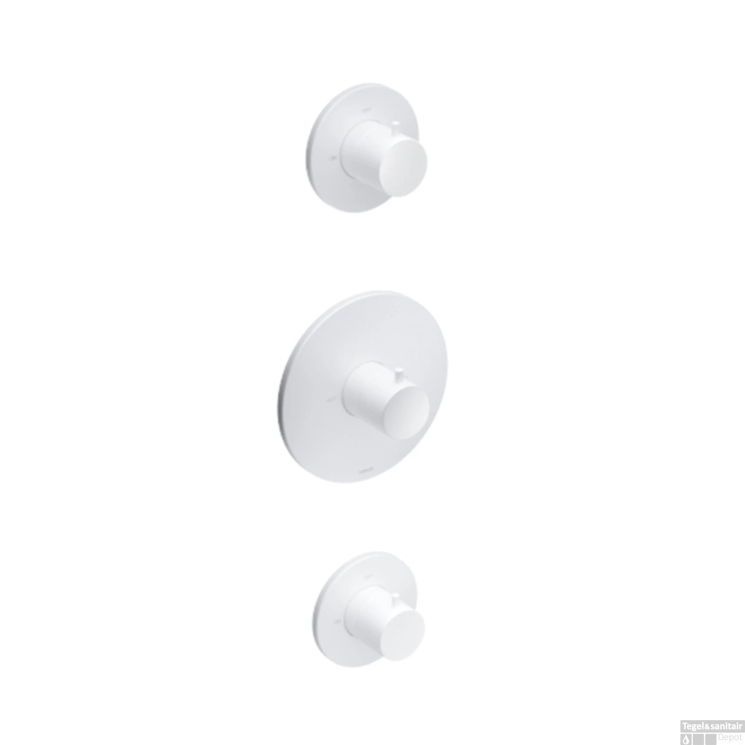 Douchethermostaat Hotbath Cobber Inbouw 2 Stopkranen Mat Wit (excl. Inbouwdeel)