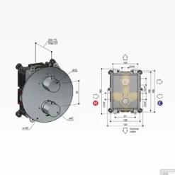 Douchethermostaat Hotbath Cobber Inbouw 2-weg Zwart Chroom (excl. Inbouwdeel) -Baden Luxe Verkoop cb009extbk douchethermostaat hotbath cobber inbouw 2 weg zwart chroom excl. inbouwdeel tech