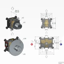 Douchethermostaat Hotbath Cobber Inbouw 1 Stopkraan Geborsteld Koper PVD (excl. Inbouwdeel) -Baden Luxe Verkoop cb012extbcp douchethermostaat hotbath buddy inbouw 1 stopkraan geborsteld koper pvd excl. inbouwdeel tech