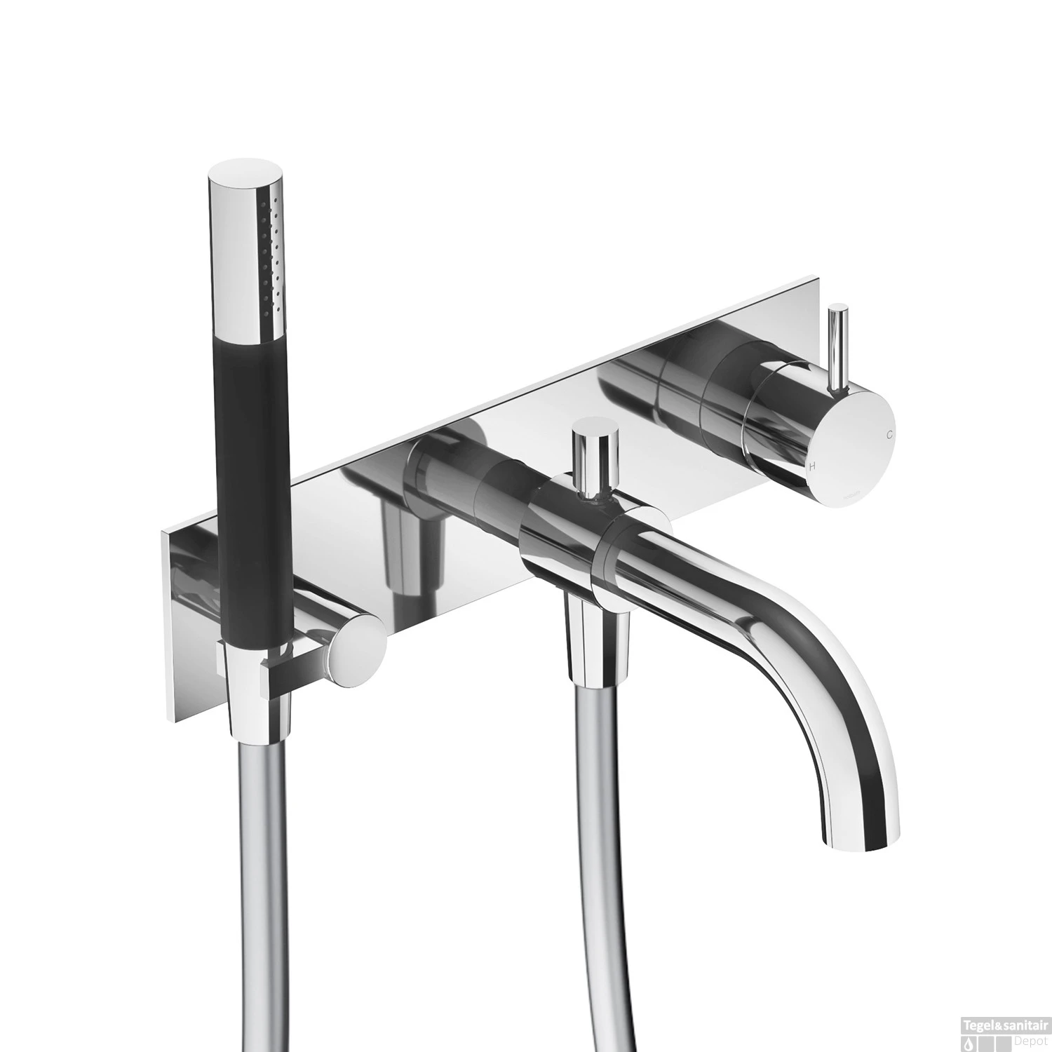 Inbouw Badmengkraan Hotbath Cobber Automatische Omstelinrichting Chroom (incl. Doucheset) OUTLET