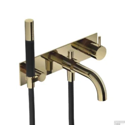 Inbouw Badmengkraan Hotbath Cobber Automatische Omstelinrichting Gepolijst Messing PVD (incl. Doucheset) OUTLET