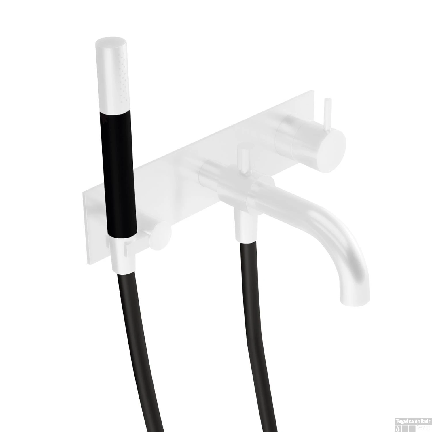 Inbouw Badmengkraan Hotbath Cobber Automatische Omstelinrichting Mat Wit (incl. Doucheset)