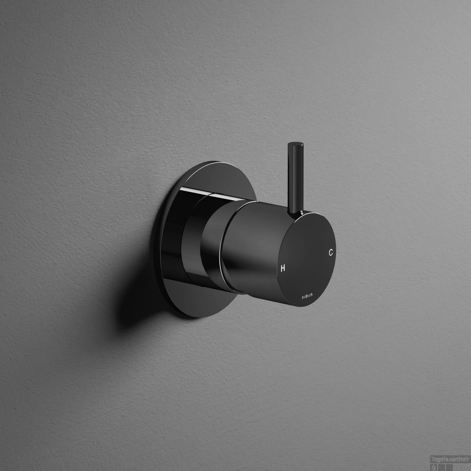 Inbouw Douchemengkraan Hotbath Cobber 1-hendel Zwart Chroom 2 Inbouw Douchemengkraan Hotbath Cobber 1-hendel Zwart Chroom - Afbeelding 2