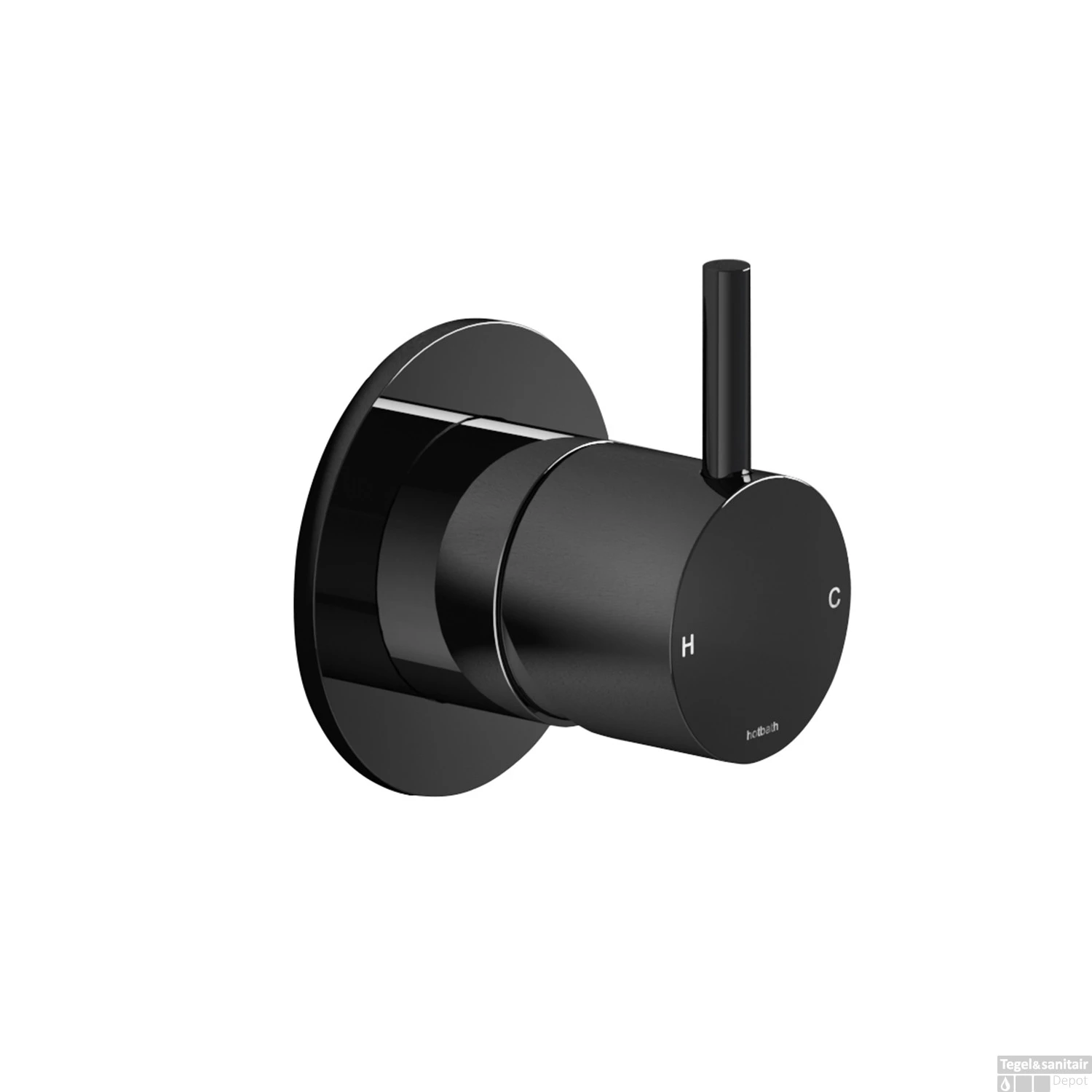 Inbouw Douchemengkraan Hotbath Cobber 1-hendel Zwart Chroom 1 Inbouw Douchemengkraan Hotbath Cobber 1-hendel Zwart Chroom