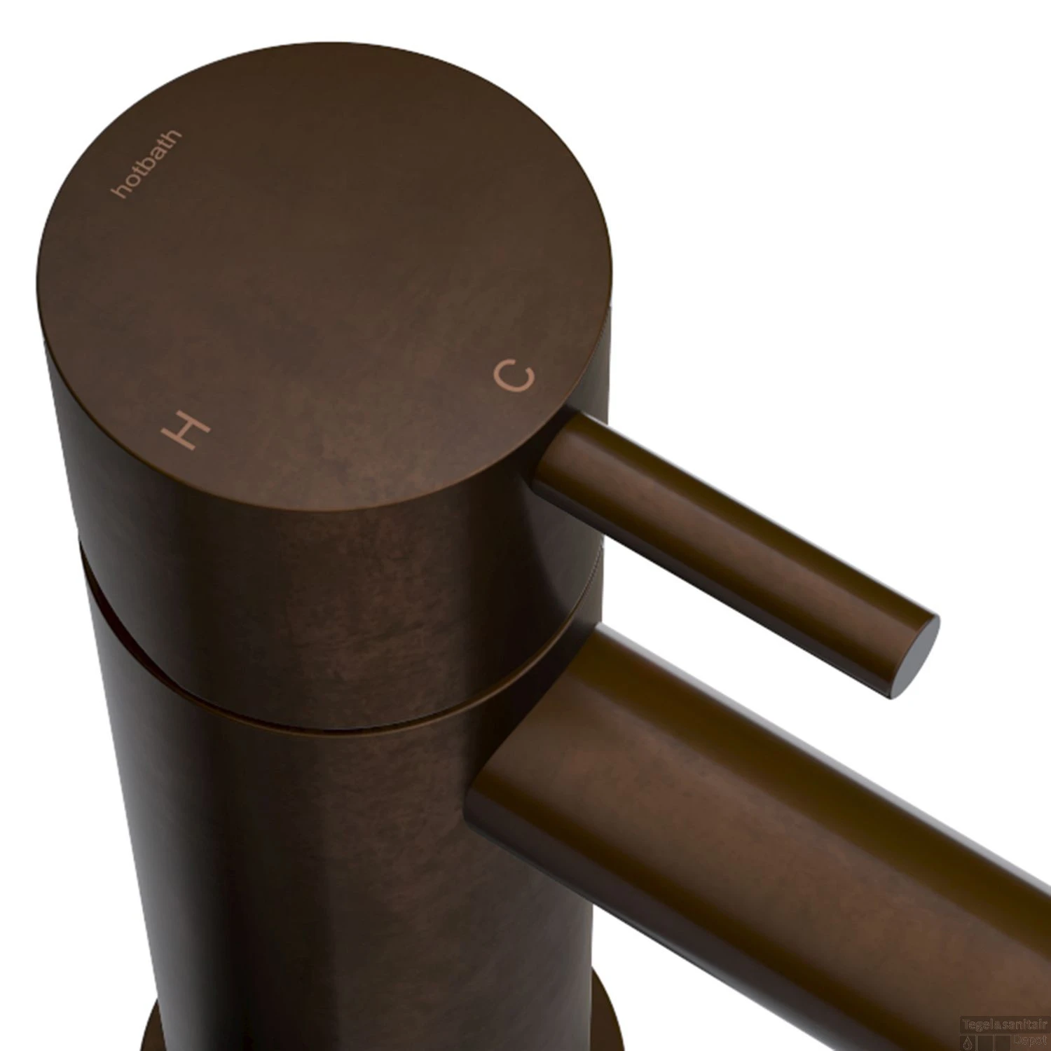 Wastafelmengkraan Hotbath Cobber 3 Gats 2-hendel Gebogen 26.1 Cm Verouderd Messing - Afbeelding 2