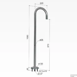 Baduitloop Hotbath Cobber Vrijstaand 106 Cm Verouderd Messing -Baden Luxe Verkoop cb076ab baduitloop hotbath cobber vrijstaand 106 cm verouderd messing tech