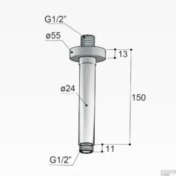 Plafondbuis Hotbath Cobber Rond 15 Cm Gepolijst Messing PVD -Baden Luxe Verkoop cb452nbp plafondbuis hotbath cobber rond 15 cm gepolijst messing pvd tech
