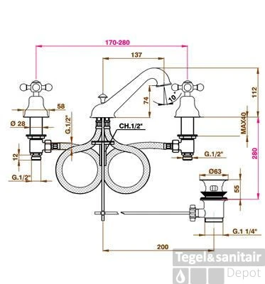 Wastafelmengkraan Cisal Arcana Ceramic 3-gats AC0010202A RVS 2 Wastafelmengkraan Cisal Arcana Ceramic 3-gats AC0010202A RVS - Afbeelding 2