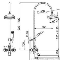 Cisal Arcana Ceramic Douchekolom Met Baduitloop AC00415127 Brons