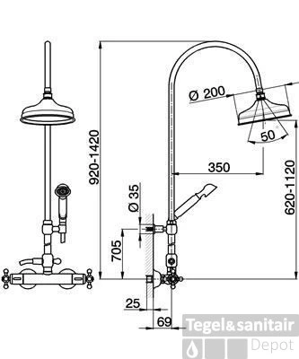 Cisal Arcana Ceramic Douchekolom Thermostatisch AC00408026 Oud Koper 1 Cisal Arcana Ceramic Douchekolom Thermostatisch AC00408026 Oud Koper