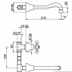 Wastafelmengkraan Cisal Arcana Ceramic Inbouw 3-gats AC00351027 Brons