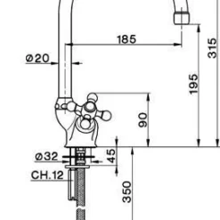 Cisal Arcana Ceramic Nostalgische Keukenkraan Rvs AC0005302A