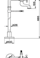 Cisal Arcana Ceramic Pilaar Badkraan RVS AC0042002A