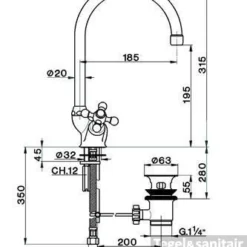 Wastafelmengkraan Cisal Arcana Ceramic AC00052027 Brons