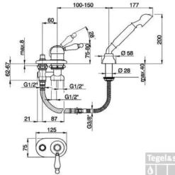 Cisal Arcana Empress Badmengkraan Met Handdouche EM0012902A RVS