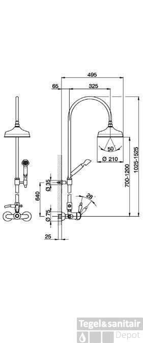 Cisal Arcana Empress Douchemengkraan Met Doucheset EM00405027 Brons 1 Cisal Arcana Empress Douchemengkraan Met Doucheset EM00405027 Brons
