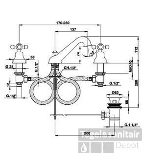 Wastafelmengkraan Cisal Arcana AR00101024 Goud 1 Wastafelmengkraan Cisal Arcana AR00101024 Goud