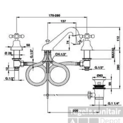 Wastafelmengkraan Cisal Arcana AR00101074 Chroom-Goud