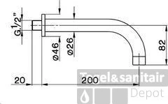 Cisal Baduitloop 200mm RVS ZA0012502A