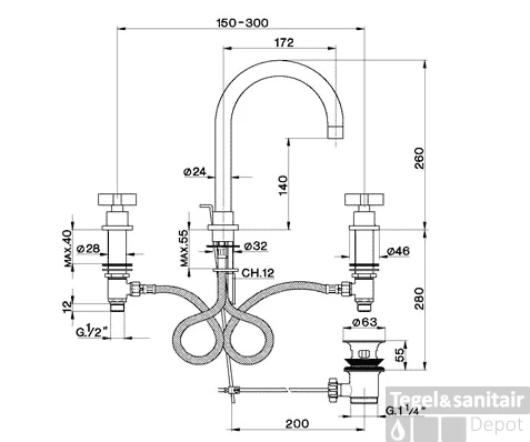 Wastafelmengkraan Cisal Barcelona 3-gats BA00106021 Chroom 1 Wastafelmengkraan Cisal Barcelona 3-gats BA00106021 Chroom