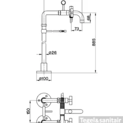 Cisal Barcelona Badmengkraan Op Pilaar Chroom BA00420021