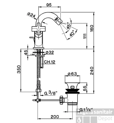Cisal Barcelona Bidetmengkraan Chroom BA00055021 1 Cisal Barcelona Bidetmengkraan Chroom BA00055021
