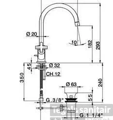 Wastafelmengkraan Cisal Barcelona Quad BQ00152021 Chroom