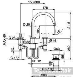 Wastafelmengkraan Cisal Barcelona Quad BQ0010702A RVS
