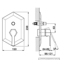 Cisal Cherie Inbouw Badmengkraan Met Omsteller CE00210021 Chroom