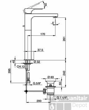 Wastafelmengkraan Cisal Cubic Verhoogd CU00152021 Chroom 1 Wastafelmengkraan Cisal Cubic Verhoogd CU00152021 Chroom