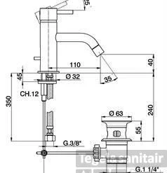 Wastafelmengkraan Cisal Less Minimal LM000510
