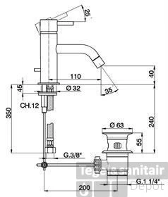 Wastafelmengkraan Cisal Less Minimal LM0005102A 1 Wastafelmengkraan Cisal Less Minimal LM0005102A