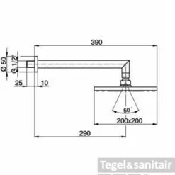 Cisal Regendouche Chroom 200mm DS01326021