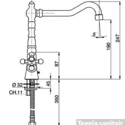 Cisal Retro Nostalgische Keukenkraan Chroom RE00052021