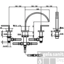 Cisal Wave 4-gats Badrandcombinatie Chroom WA00026121