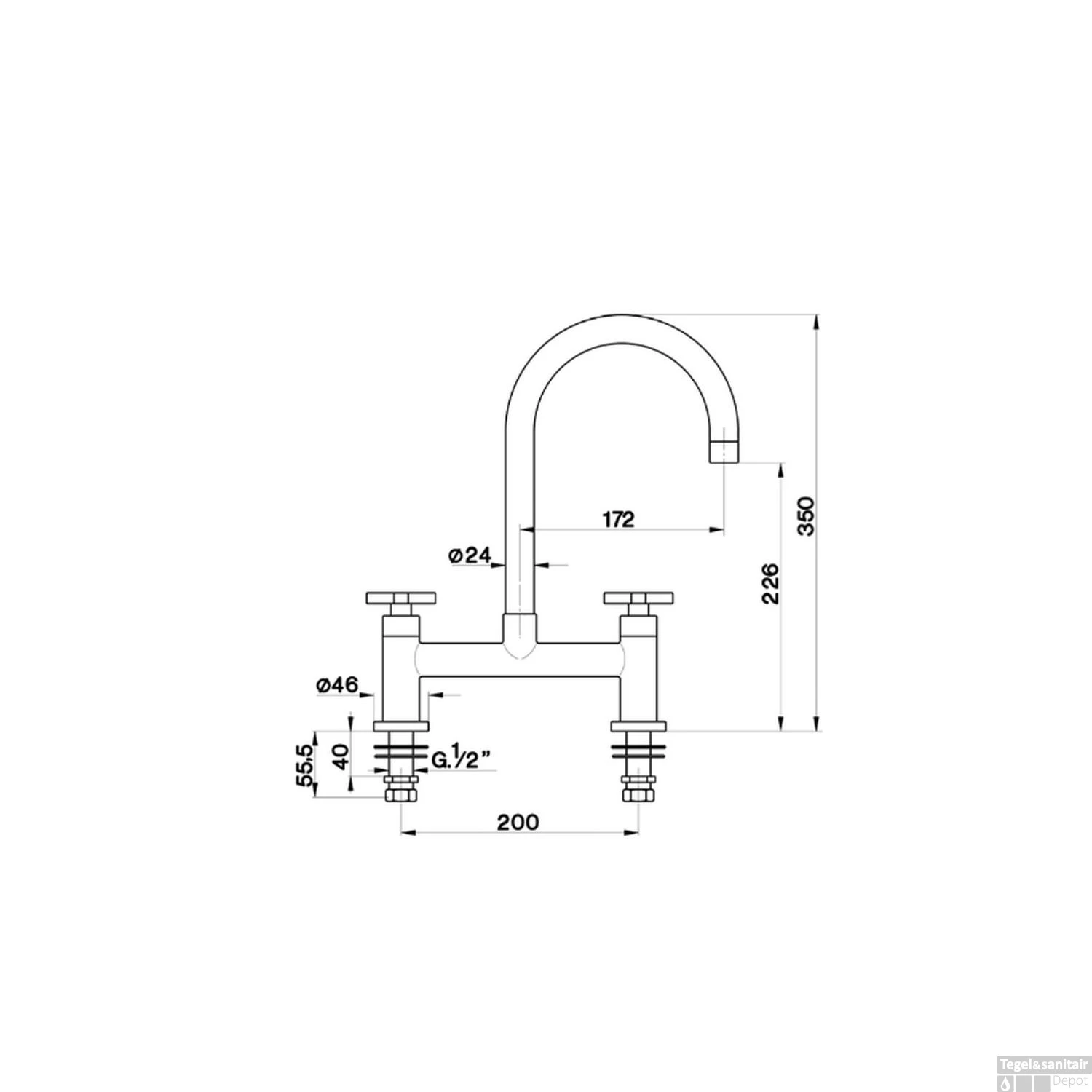 Cisal Barcelona Brugkeukenkraan RVS BA0007202A 2 Cisal Barcelona Brugkeukenkraan RVS BA0007202A - Afbeelding 2