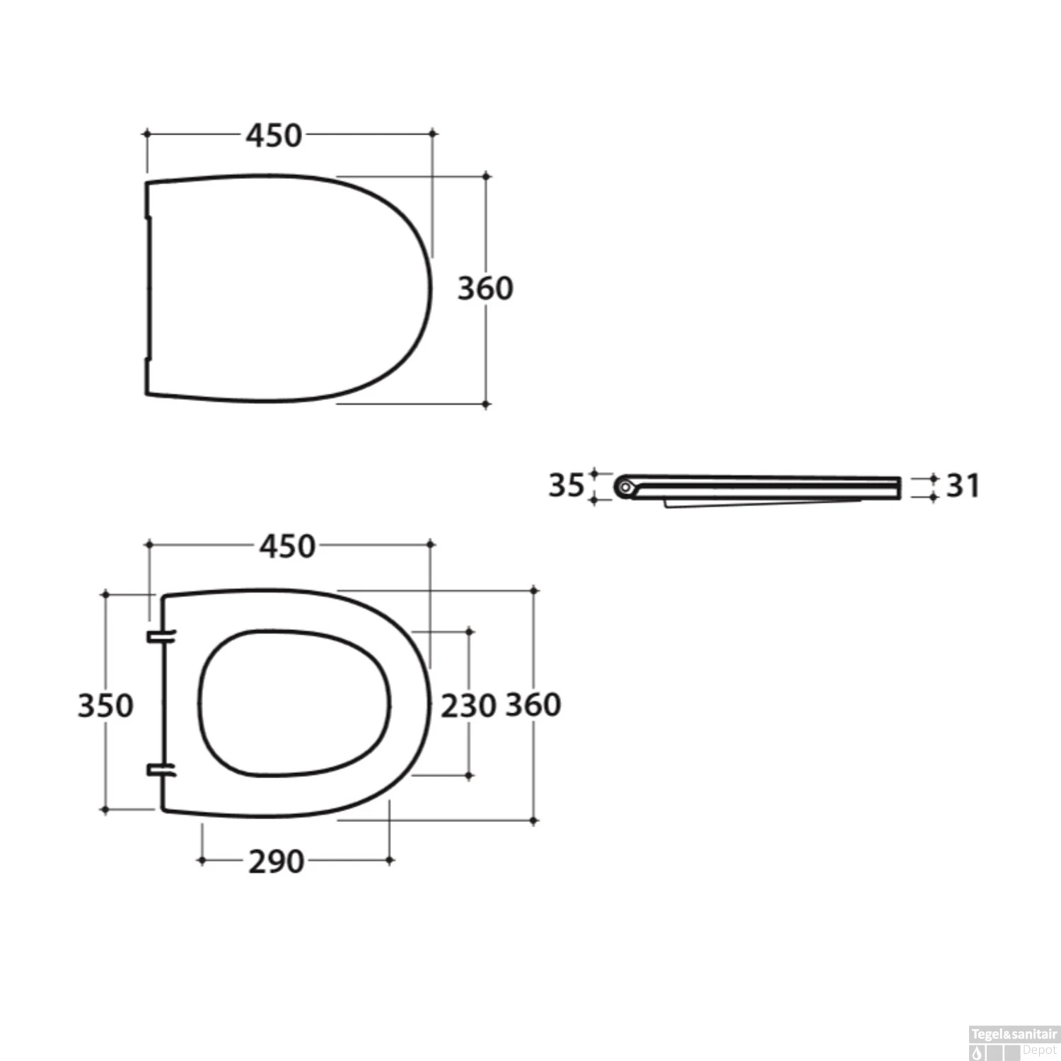 Closetzitting Luca Sanitair Vaso Softclose Mat Wit HOH 18cm 3 Closetzitting Luca Sanitair Vaso Softclose Mat Wit HOH 18cm - Afbeelding 3