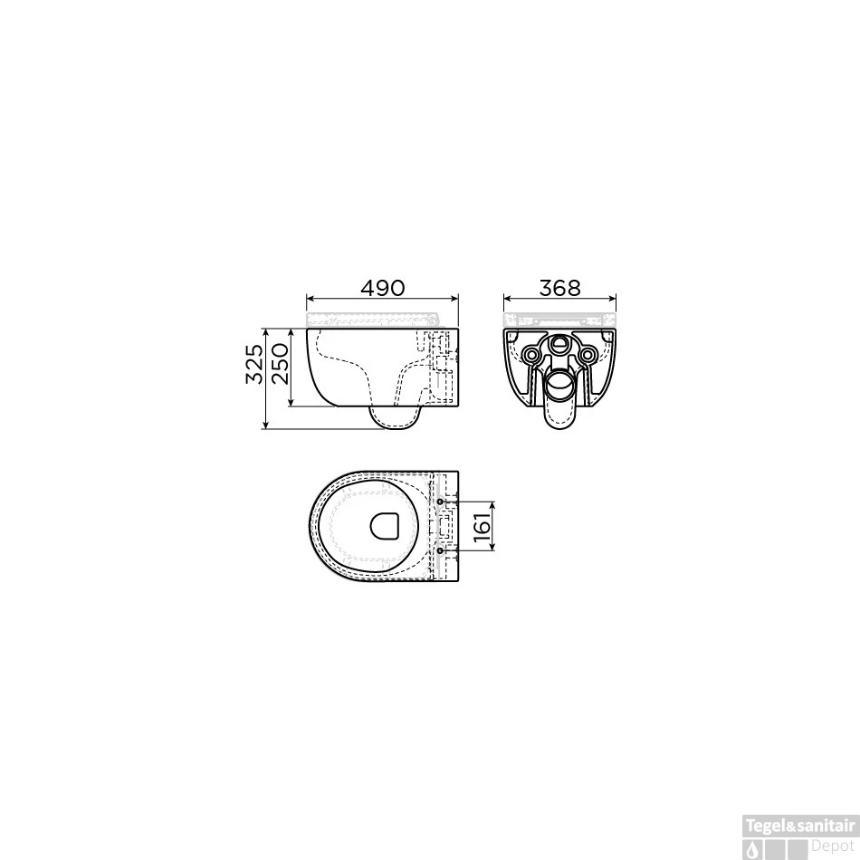 Clou Hammock Wandtoilet 37x49x38cm Mat Wit Keramiek Versie 49cm 2 Clou Hammock Wandtoilet 37x49x38cm Mat Wit Keramiek Versie 49cm - Afbeelding 2