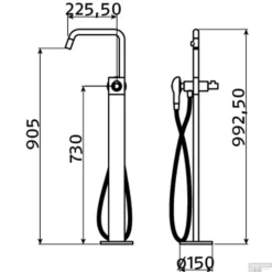 Clou Kaldur Vrijstaande Badmengkraan Chroom (Exclusief Handdouche) -Baden Luxe Verkoop clou kaldur vrijstaande badmengkraan chroom exclusief handdouche tech