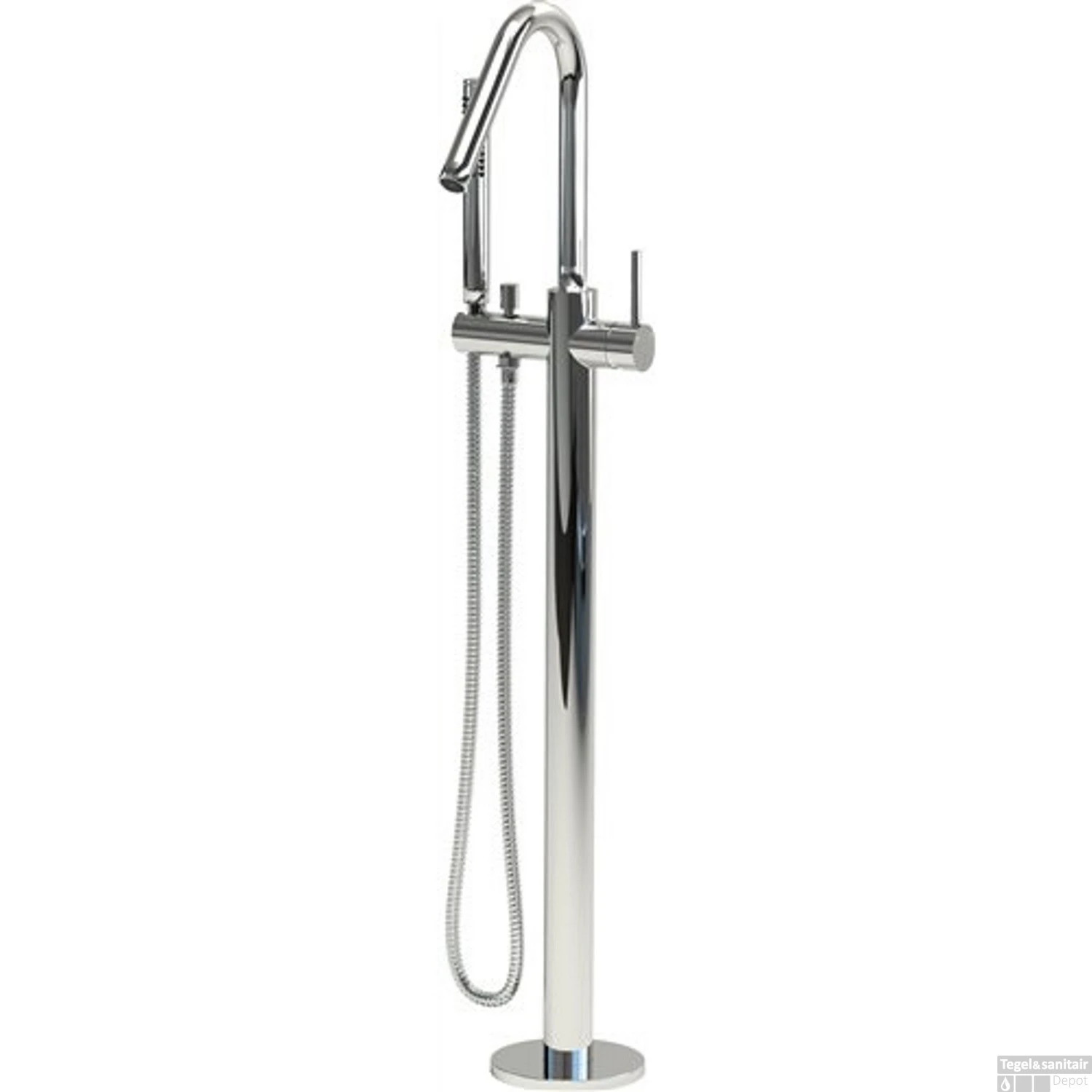 Clou Xo Vrijstaande Badmengkraan Type 7 Met Handdouche Chroom - Afbeelding 4