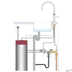 Quooker Fusion Round Mat Zwart Met Combi Boiler -Baden Luxe Verkoop combi met fusion round